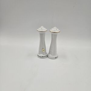White and Gold Space Needle Salt and Pepper Shakers